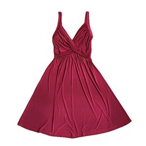Knotted VNeck Magenta Cocktail Dress - FINAL PRICE